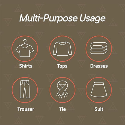 Campior Space Saving Pants Hangers 1 Pack, 6 Layer Jeans Hangers and Closet Organizer for Jeans, Scarves, & Skirts, Multi-Layer Hanger with Anti-Slip Stopper, Heavy-Duty S-Type Stainless Steel, White