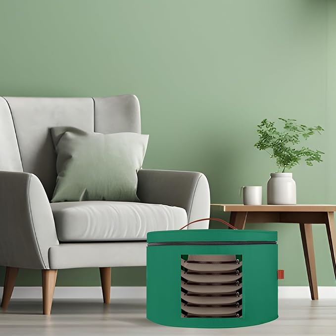 Samplife Hat Box,Hat Storage Box,Stackable Round Brim Hats Organizer Bag Container for Closet,Travel Hat Boxes for Women, Cowboy Hat Organizer, FoldableTravel Cap Boxes (08-Green, 16.5" D x 10.5" H)