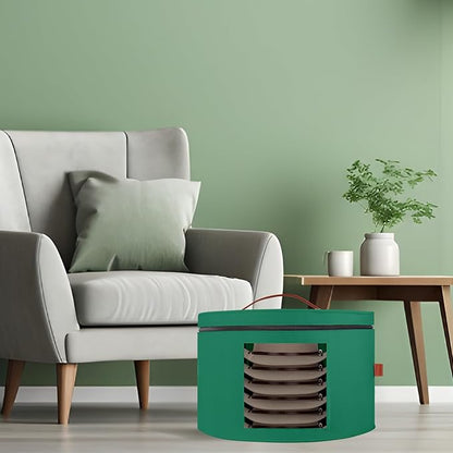 Samplife Hat Box,Hat Storage Box,Stackable Round Brim Hats Organizer Bag Container for Closet,Travel Hat Boxes for Women, Cowboy Hat Organizer, FoldableTravel Cap Boxes (08-Green, 16.5" D x 10.5" H)