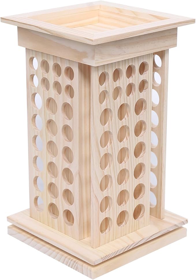 104-Slot 8 Tier Wooden Rotating Essential Oil Rack, Multi-Layer Essential Oil Bottle Display Storage Organizer Display Stand Diffuser Holder 104-Slots for 2.6cm/3cm Diameter Bottles