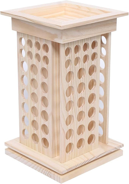 104-Slot 8 Tier Wooden Rotating Essential Oil Rack, Multi-Layer Essential Oil Bottle Display Storage Organizer Display Stand Diffuser Holder 104-Slots for 2.6cm/3cm Diameter Bottles