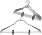 Mawa by Reston Lloyd BodyForm Series Non-Slip Space Saving Clothes Hanger with 2 Clips for Pants or Skirts, Style 42/LK, Set of 5, Silver