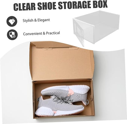 Ciieeo 6pcs Clear Stackable Shoe Organizer Boxes Transparent Storage Case for Sneakers and Shoes Style Design for Easy Access Material for Closet Organization
