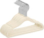 MIZGI Baby Velvet Hangers,Non-Slip Kids & Toddler Hangers,11.8 Inch Hangers for Baby Clothes,Pack of 50（Ivory/Silver）