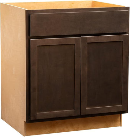 Quicklock RTA (Ready-to-Assemble) | Base Kitchen Cabinets - Shaker Style | Made in America (Espresso Stain, 36" Wx34.5 Hx24 D Base)