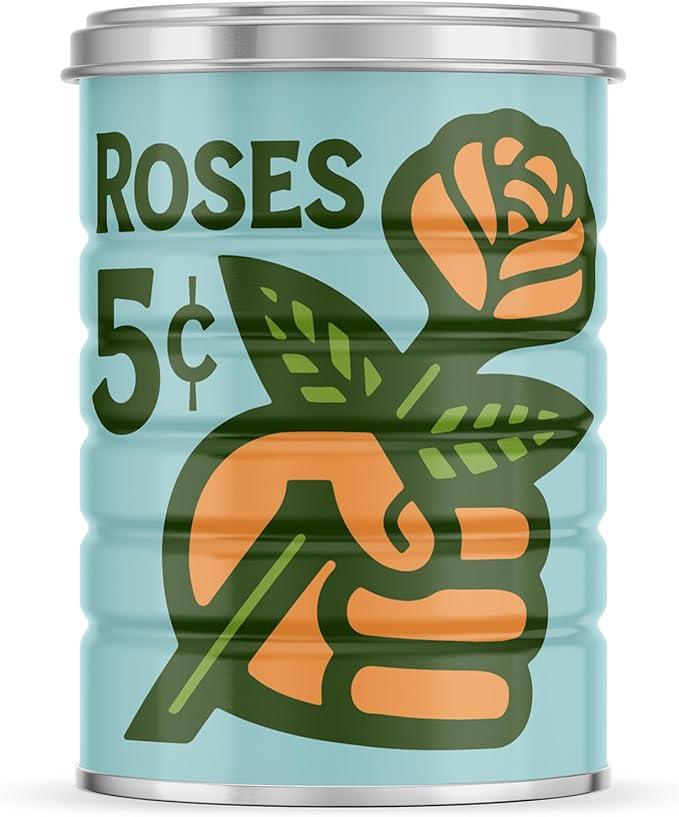 Retro Tin Can, Studio MPLS Designs, Collectable, Peel & Stick Valved End with Metal Lid, 8-12oz (4.0625 x 5.5 in) (Get a Grip Design)