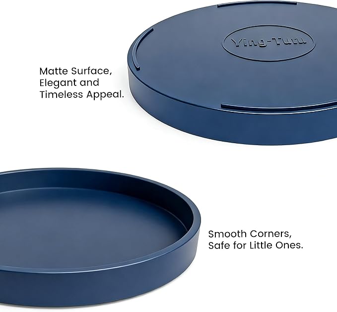 2 Pack 9" Bathroom and Vanity Tray, ABS Bathroom Counter Organizer, Coffee Table Decor for Perfume, Candles, Keys &More. Kitchen Countertop Organizer, Decorative Tray Soap Holder, Blue