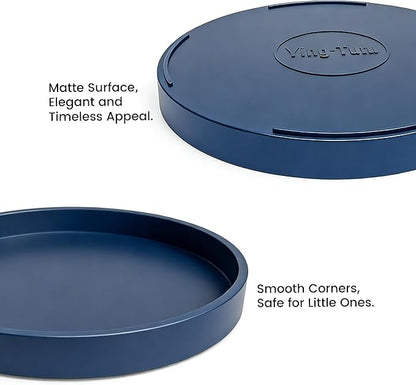 1 Pack 9" Bathroom and Vanity Tray, ABS Bathroom Counter Organizer, Coffee Table Decor for Perfume, Candles, Keys &More. Kitchen Countertop Organizer, Decorative Tray Soap Holder, Blue
