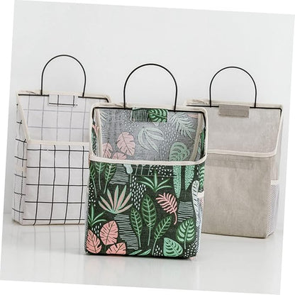 Luxshiny 2sets Wall-mounted Storage Bag Door Hanger Grocery Bag Holder Toiletry Hanging Organizer Dorm Storage Grey