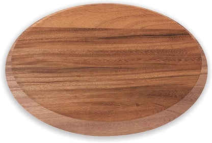 CounterArt Natural Acacia Wood Round Lazy Susan Turntable 14" Diameter Condiment Caddy, Cheese Server, Cake Plate, Spice Organization