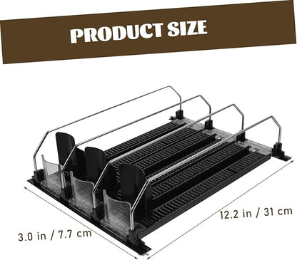 Drink Organizer for Fridge Pusher Glide Can Dispenser for Refrigerator Automatic Drink Dispenser 300-310mm Bottle Organizer