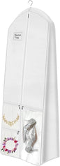 72" Wedding Dress Garment Bag with 10'' Gusseted Dress Bags for Gowns Long 4 Pockets Dress Cover for Women