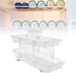 2 Layer Expandable Soda Can Organizer, Automatic Rolling Beverage Drink Dispenser for Fridge, Plastic Beer Can Holder for Refrigerator Pantry Freezer (Clear White)