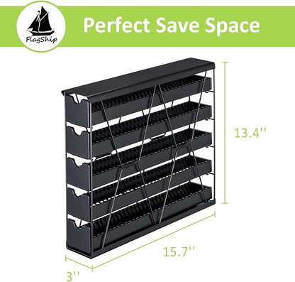 FlagShip 5-Tier Corner Coffee Pod Organizer for Nespresso Vertuo - 50+ Capsule Metal Storage, Space-Saving Kitchen Countertop Rack Wall Mountable