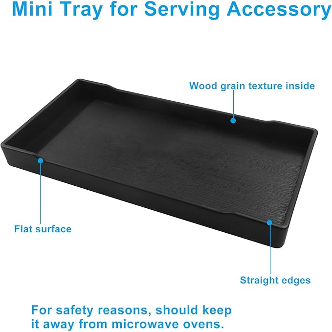 Small Bathroom Vanity Tray, (8 inch x 4 inch) Mini Soap Dispenser, Rectangular Serving Tray for Candle, Lotion Bottles,Scrubber(Black)