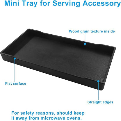 Small Bathroom Vanity Tray, (8 inch x 4 inch) Mini Soap Dispenser, Rectangular Serving Tray for Candle, Lotion Bottles,Scrubber(Black)