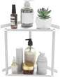 Jesginboo 2 Tier Bathroom Counter Organizer, Vanity Organizer Corner Shelf, Skincare, Makeup Countertop Organizers, Kitchen, Bathroom Counter Storage, White