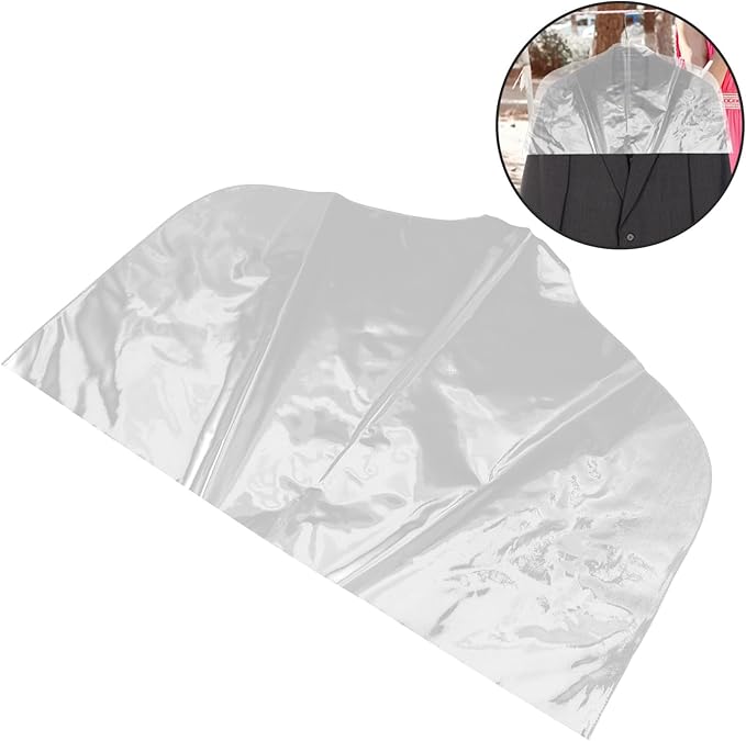 Unomor 10Pcs Clear Shoulder Covers Clothing Protective Covers Breathable Garment Protectors for Suit Coats Jackets
