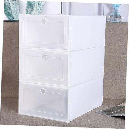 6pcs Stackable Shoe Storage Boxes Drawer-type Organizer for Shoes Sneaker Containers