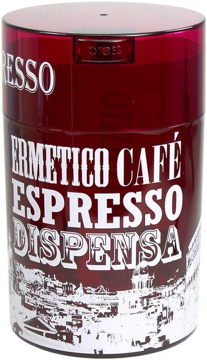 VITAVAC Coffeevac 1LB – Patented Airtight Container | Multi-use Vacuum Container Works as Smell Proof Containers for Ground Coffee and Coffee Bean Containers. Red Tint Roma