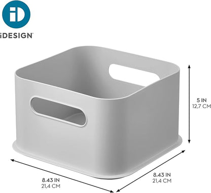 InterDesign iDesign Storage Bins with Handles - Organize Kitchen, Bathroom, or Home Office - Set of 2 - Gray