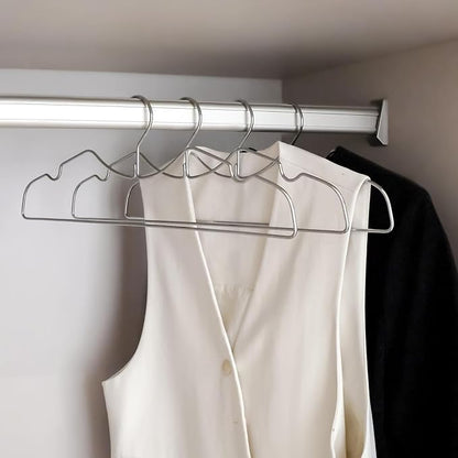 20 Pack Heavy Duty Metal Steel Wire Clothes Hanger, Ultra Slim & Short Neck Hanger,Space Saving Durable Non-Slip Felt Hangers, Closet Organizer for Home Dorm Laundry (Silver)