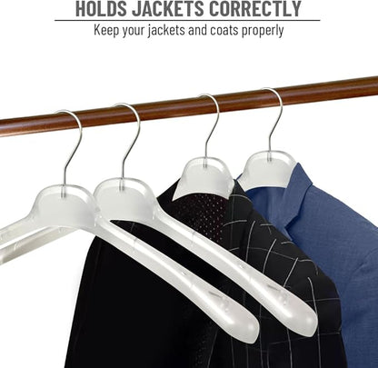 All Hung Up Hangers Plastic Coat Hangers, Clothes Hangers (Smokey Clear, 12pk)