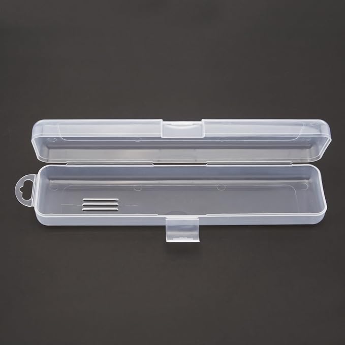 Transparent Tableware Storage Case, Portable Flatware Utensil Box, Clear Cutlery Organziers Container for Travel Camping Picnic (7.8 x 1.8 x 1.1 inch)