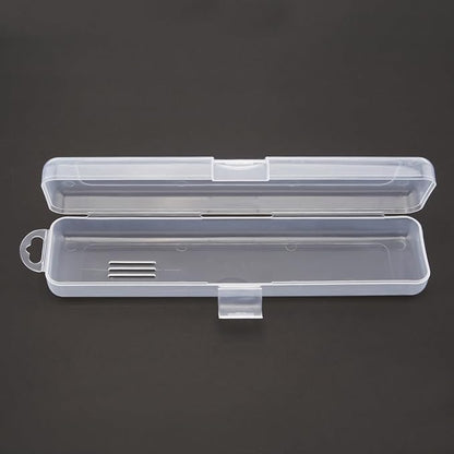 Transparent Tableware Storage Case, Portable Flatware Utensil Box, Clear Cutlery Organziers Container for Travel Camping Picnic (7.8 x 1.8 x 1.1 inch)