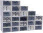 for 24pcs Clear Shoe Box Stackable Plastic Shoe Storage Organizer Sneaker Container