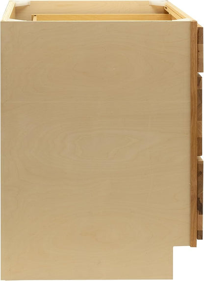 Quicklock RTA (Ready-to-Assemble) | Base Kitchen Cabinets - Shaker Style | Made in America (Rustic Hickory, 24" W x 34.5" H x 24" D 3 Drawer Pots and Pans)