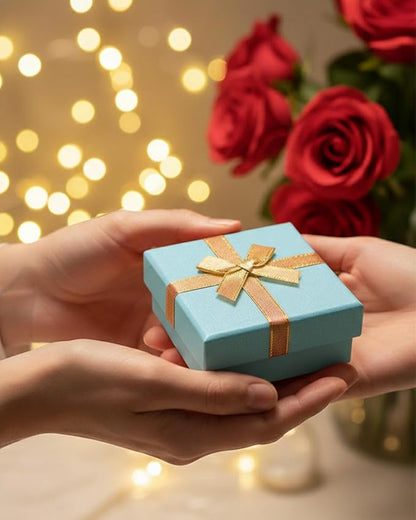 Rocutus Jewelry Gift Boxes for Necklace, Earring, Ring - Cotton Filled Cardboard Paper Jewelry Box Gift Cases for Wedding, 12 Pack Engagement, Gift Packaging, Luxury Jewelry Box, Ring Box (Blue)