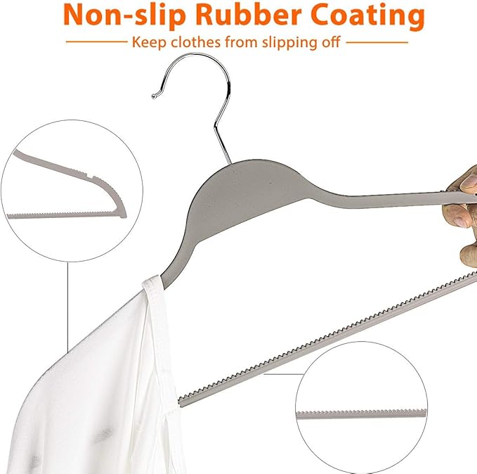 Plastic Clothes Hangers 20 Pack and Solid Wooden Hangers 20 Packs
