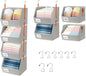 4 Pcs Modular Closet Organizer - Detachable & Foldable Hanging Storage Cubes, 88L Total Capacity, Heavy Duty Fabric Shelves for Wardrobe, Closet Organization, RV, Dorm, Grey