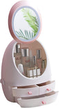 Sooyee Makeup Organizer,Bathroom Counter Organizer, Modern Jewelry and Cosmetic Display Cases with Led Lighted Mirror,Make Up Organizer Stands for Bathroom, Dresser, Vanity Countertop