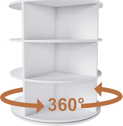 360-Degree Rotating Shoe Rack Tower with 7-Tier Lazy Susan, 28-Pair Capacity Shoe Organizer & Storage Cabinet - Space Saving Shoe Shelf for Closet Hallway Modern Home