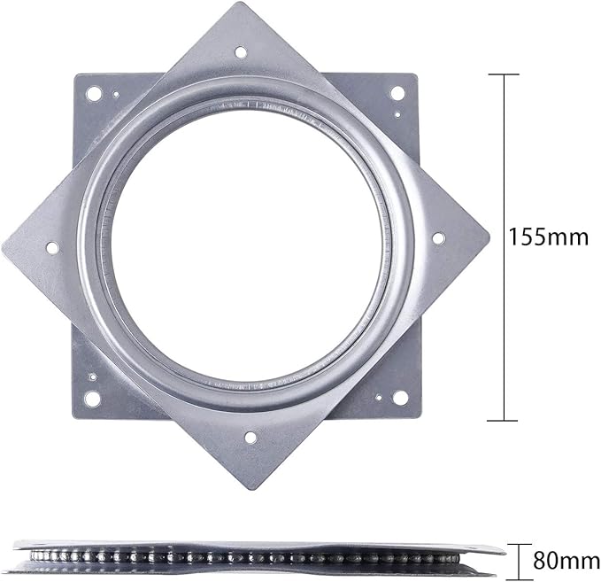 2Pack 6" Lazy Susan Turntable 500-lb Steel Ball Bearing Rotating Tray Strong Sturdy Table Cabinet Low Profile for 360˚ Chair and Door, Kitchen, Craft Project, Makeup Holder, Monitor(6 Inch)