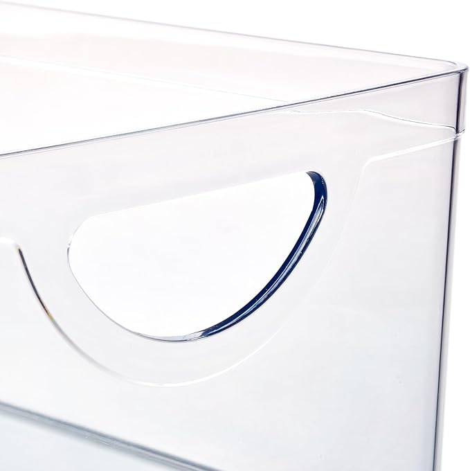 iDesign Stackable Open-Front Storage Bins with Handles for Kitchen and Pantry - Set of 4 - Clear