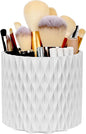 WAFJAMF Makeup Brush Holder 360 Rotating Cosmetics Holders Storage Cup for Vanity Desktop Bathroom Countertop 5 Slot Makeup Brushes Container - Classic Style - Pearl White