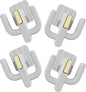 Happyyami 4pcs Over-the-door Bathroom Slipper Holder Rack, Ivory Small Wall Hanging Shoe Storage Organizer with Hooks, No-drill Cactus Style Shoe Shelf for Bathroom and Entryway