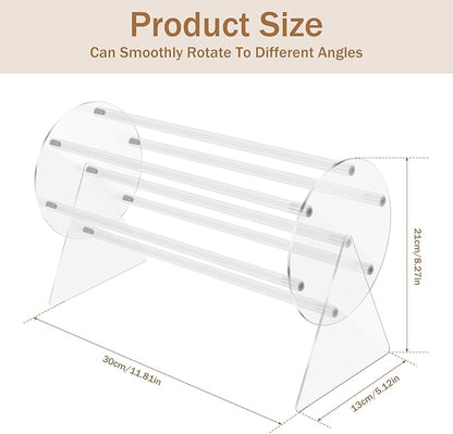 Acrylic Claw Clip Organizer, 360 Degree Rotating Holder, Transparent Storage Rack, Reusable Hair Clip Display Stand for Vanity, Dressing and Beside Table, Clear Stand for Women and Girls