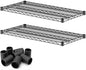 2 Pack Black Additional Wire Shelf for 18" x 36" Shelving Units, Replacement Shelves for Wire Rack