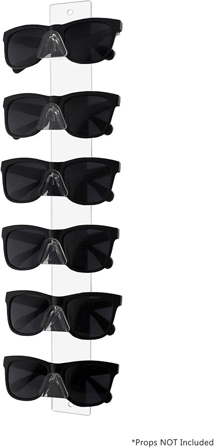 Marketing Holders Sunglasses Holder 6 Pair Wall Mount with Hardware Department Stores Malls Shopping Centers Convenient Clear Acrylic Organizer
