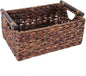 Storage Basket made by Water Hyacinth with Wood Handles, Arts and Crafts. (RectangleA-Large)