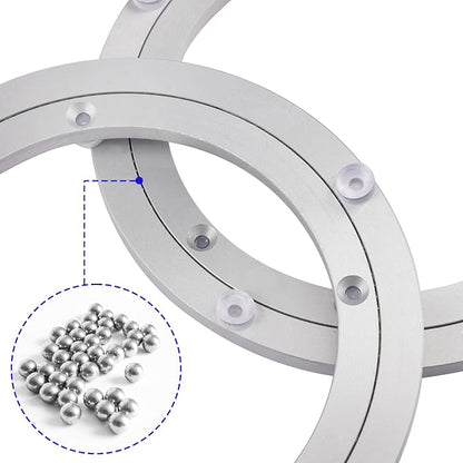 3 Pack 8 Inch Aluminium Alloy Turntables Bearing, Heavy Duty Swivel Turntable Lazy Susan for Round Dining Table, 8" Smooth Swivel Turntable for Lazy Susan Dining Table