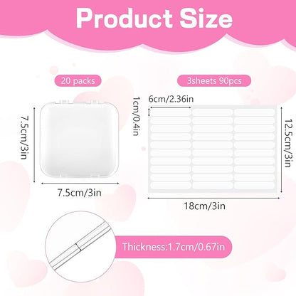 20pcs Press on Nail Storage Box Press on Nails Packaging Fake Nail Storages Case with 90 Pcs Adhesive Double Sided Tape for Fake Nail Storage Nail Display Nail Salon