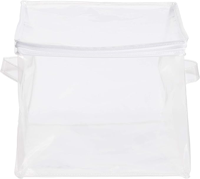 Amazon Basics Clear Zippered Storage Bags for Closet Organization, Stackable Clothing and Linen Storage Containers, 3-Pack
