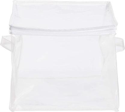Amazon Basics Clear Zippered Storage Bags for Closet Organization, Stackable Clothing and Linen Storage Containers, 3-Pack
