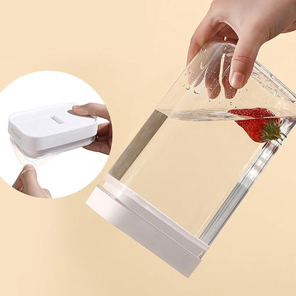 Airtight Cereal Storage Container, 27oz Transparent Food Storage Containers, Plastic Food Storage Canister Dispenser for Cereal Flour Spaghetti Rice Kitchen Organizing