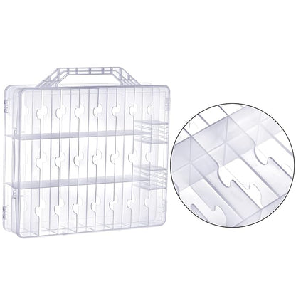 Foraineam 2 Pieces Double Side Universal Clear Nail Polish Organizer Box Nail Tools Holder Case for 48 Bottles with 8 Adjustable Dividers